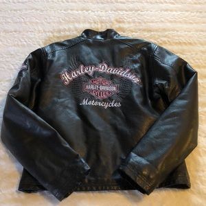 Girls Harley Davidson Leather Look Motorcycle Jacket
